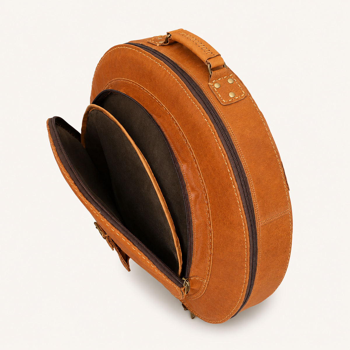 Frounder Verni leather cymbal bag front pocket for hi-hats