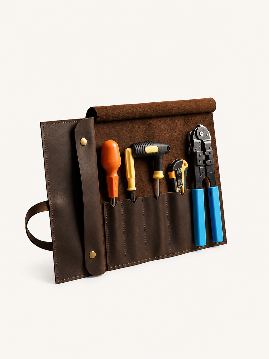 Frounder Winson full-grain leather tool bag with belt loops and brass hardware