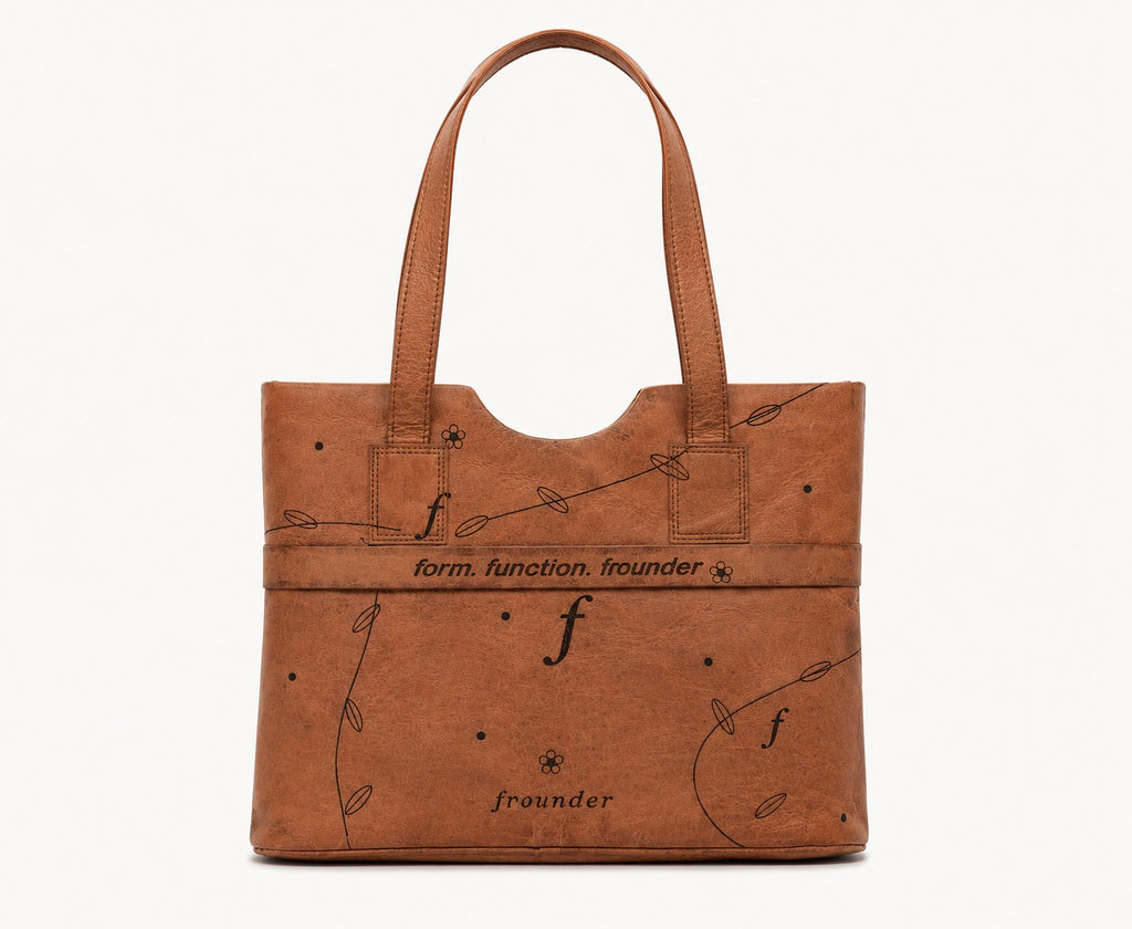 Frounder Aurora leather work tote bag front view