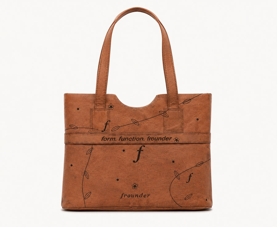 Frounder Aurora leather work tote bag front view