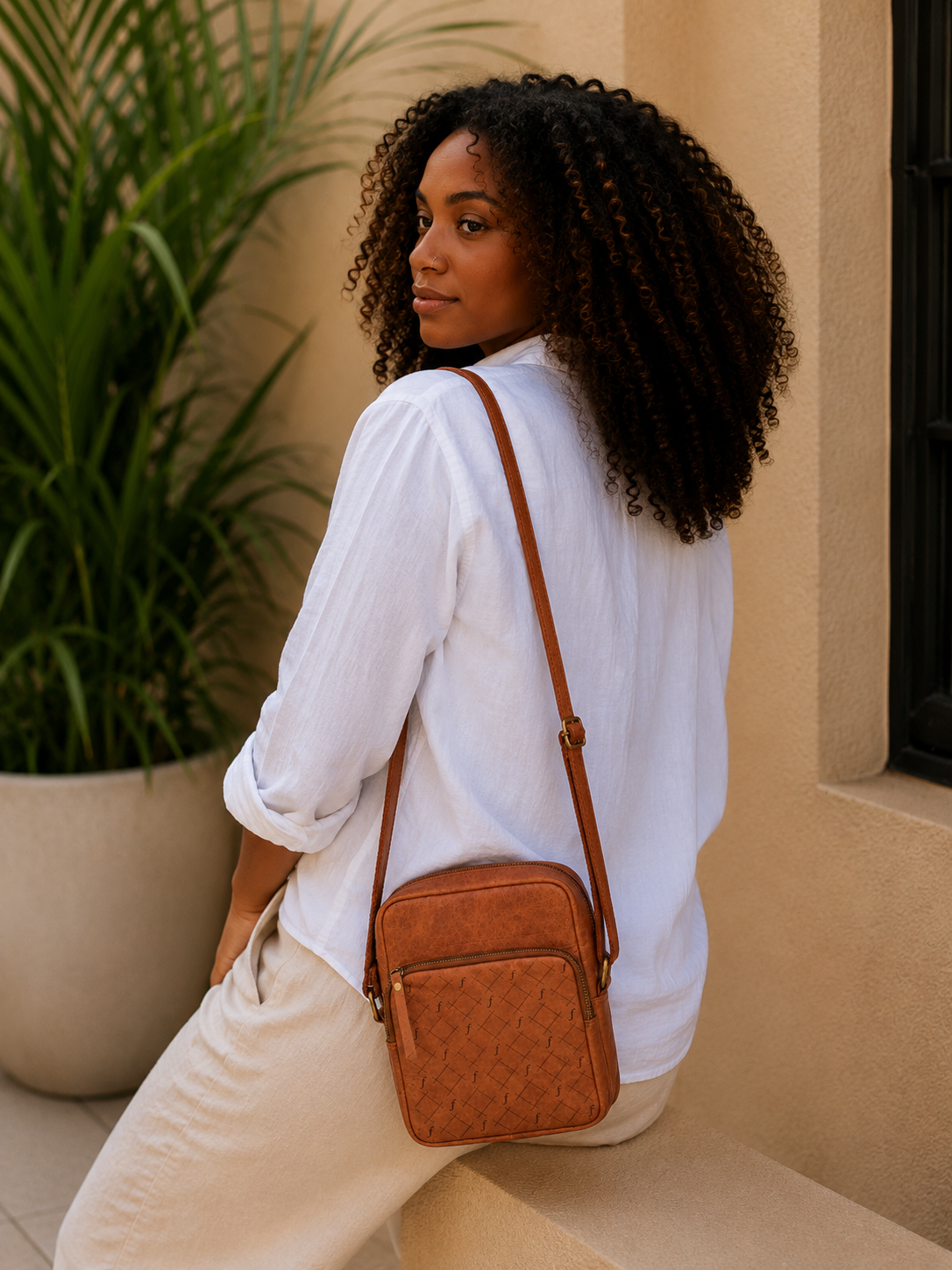 Frounder Comet Mini Crossbody styled with everyday essentials