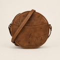 Frounder Orbit round tan leather crossbody bag