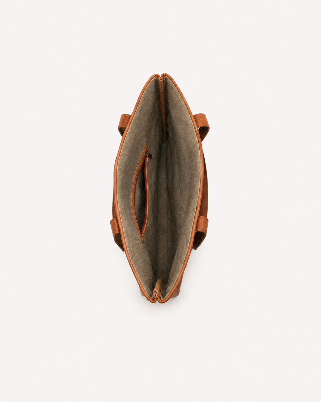 Frounder Aurora Tote premium leather top-down detail view