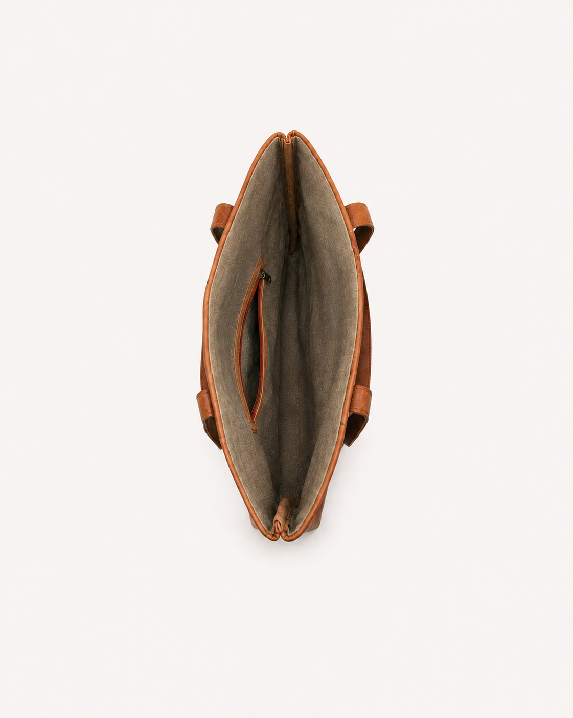 Frounder Aurora Tote premium leather top-down detail view
