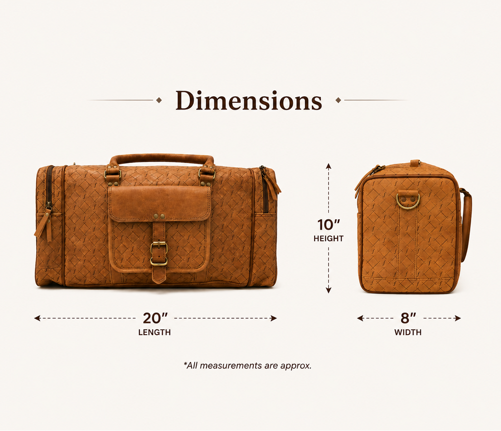 Frounder Jupiter duffel dimensions: 20 inches long, 10 inches high and 8 inches wide