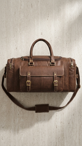Frounder Alpha leather duffel bag carried by the handles