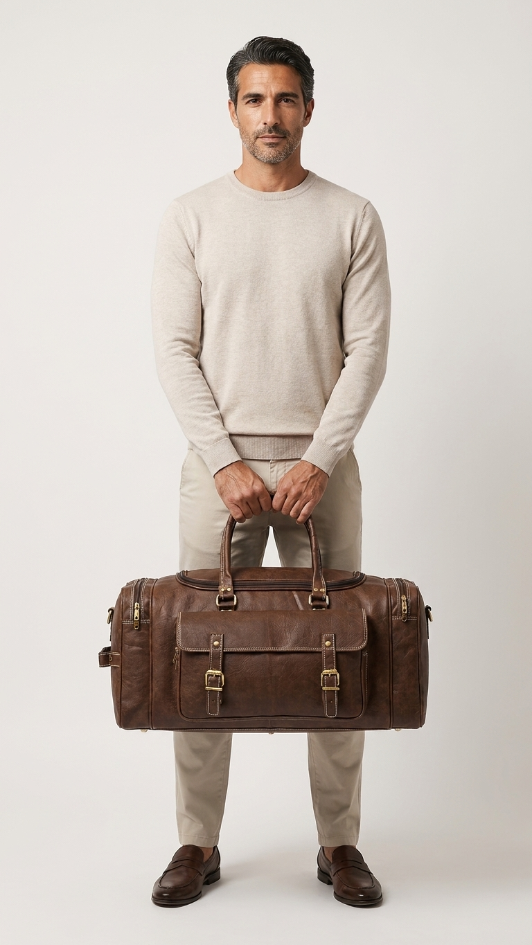 Frounder Alpha leather duffel bag interior