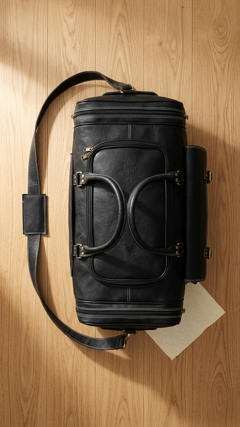 Frounder Alpha leather duffel bag in black