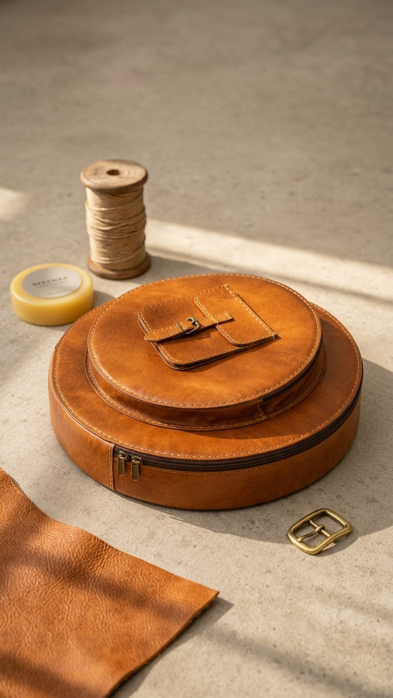 Frounder Verni leather cymbal bag carried on the shoulder