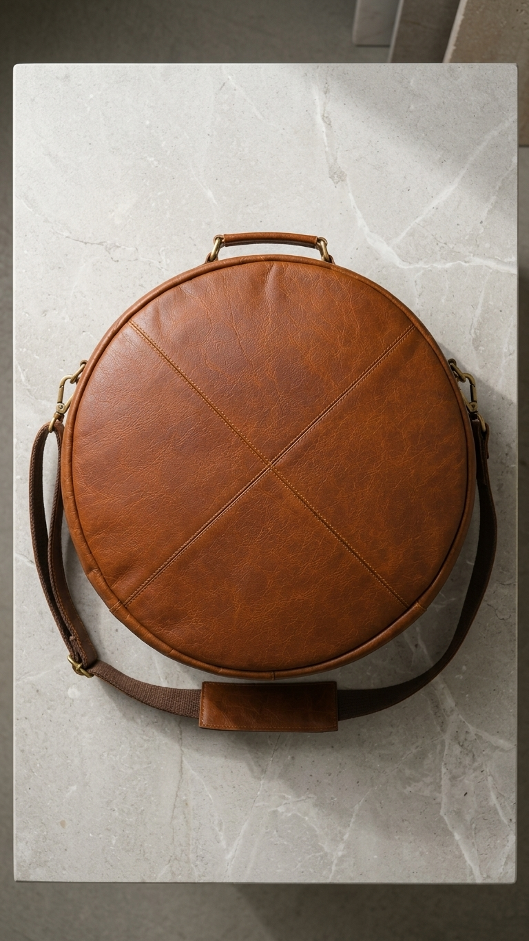 Frounder Jiha leather drum bag padded interior